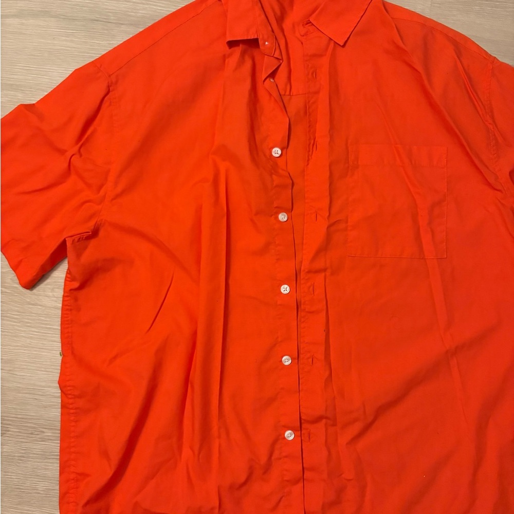 Men's Classic Orange button up Shirt